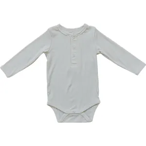 Bamboo Snap Long Sleeve Ribbed Bodysuit | Cream