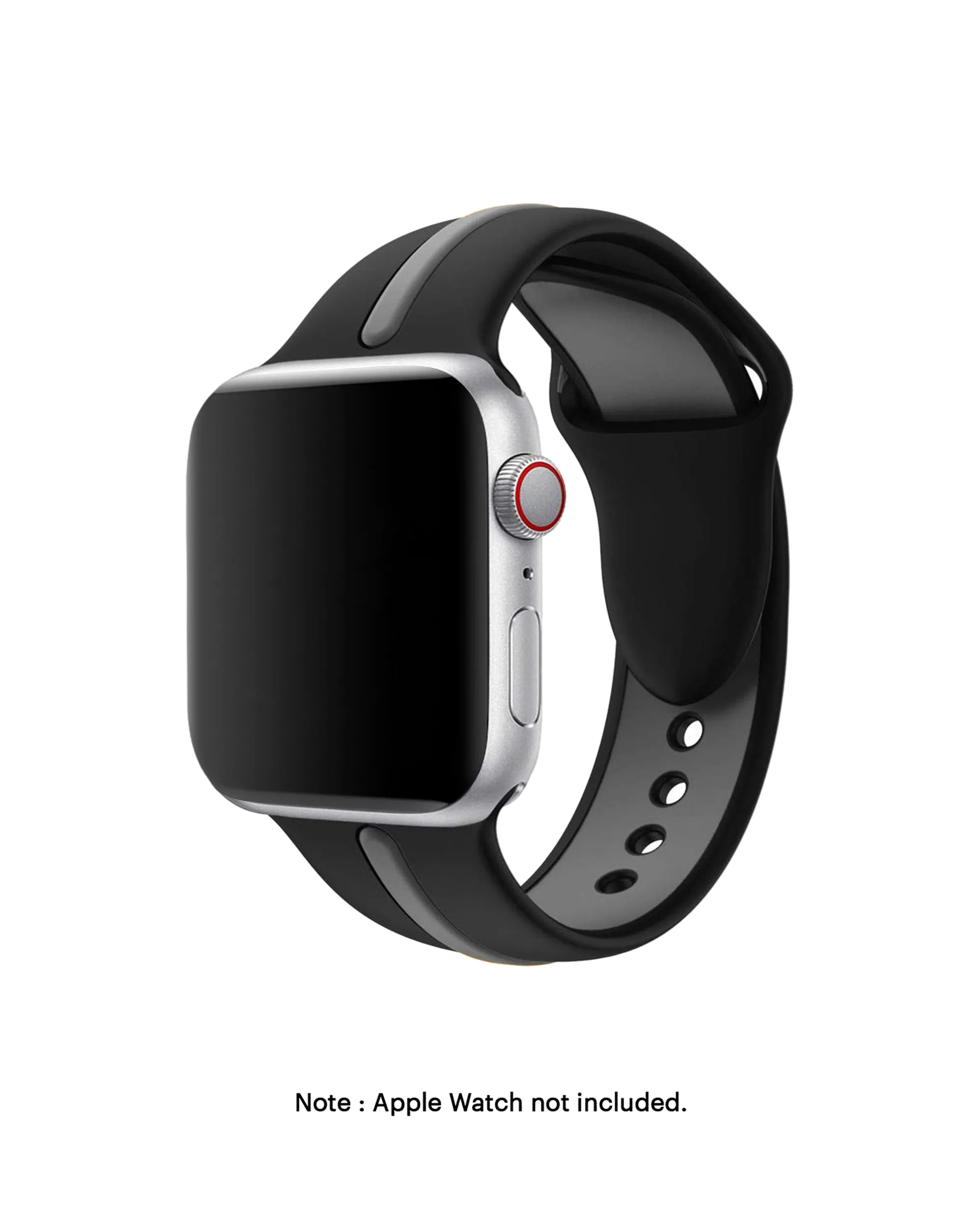 Black-Gray Two Tone Silicone Apple WatchBand