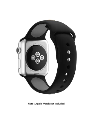 Black-Gray Two Tone Silicone Apple WatchBand