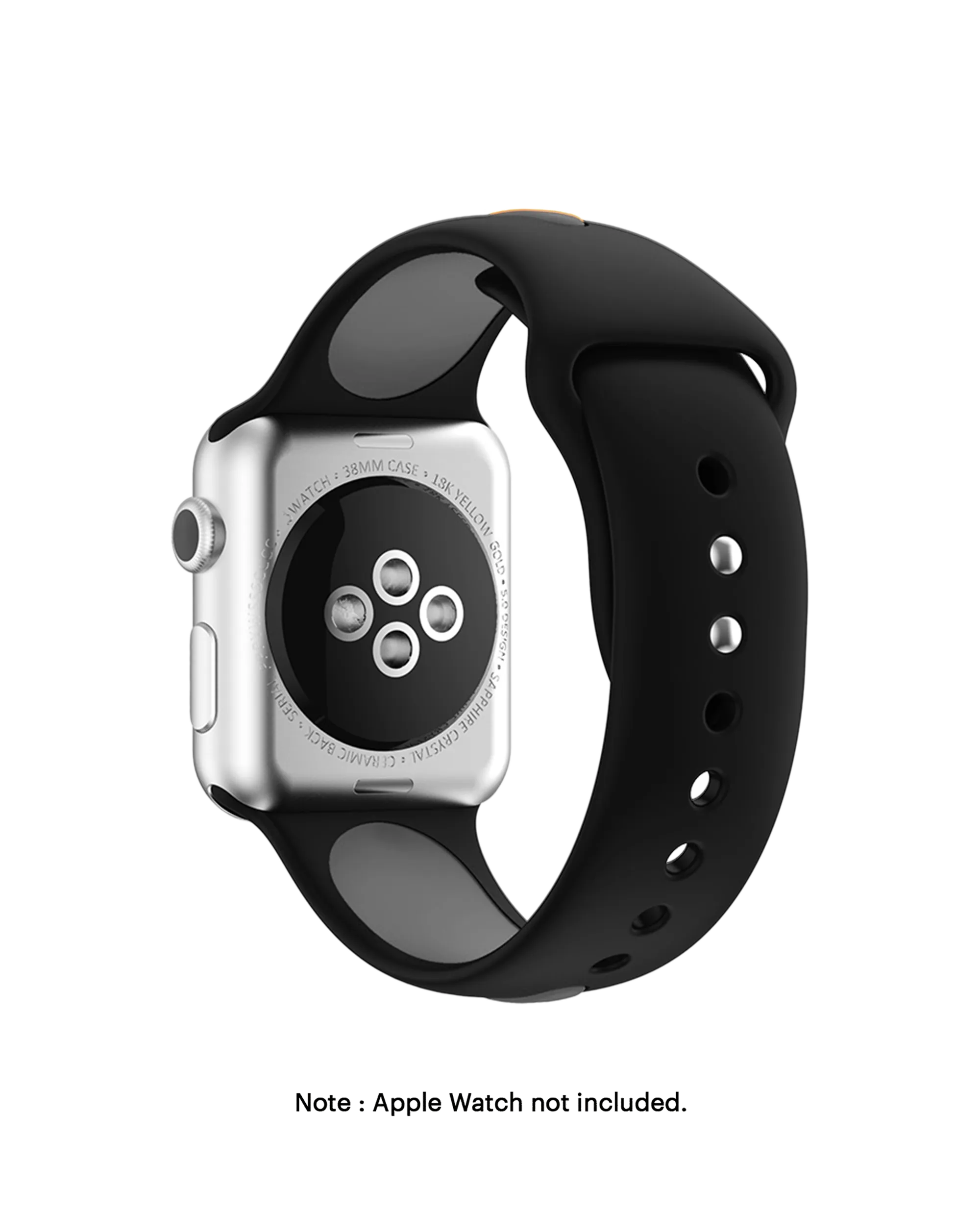 Black-Gray Two Tone Silicone Apple WatchBand