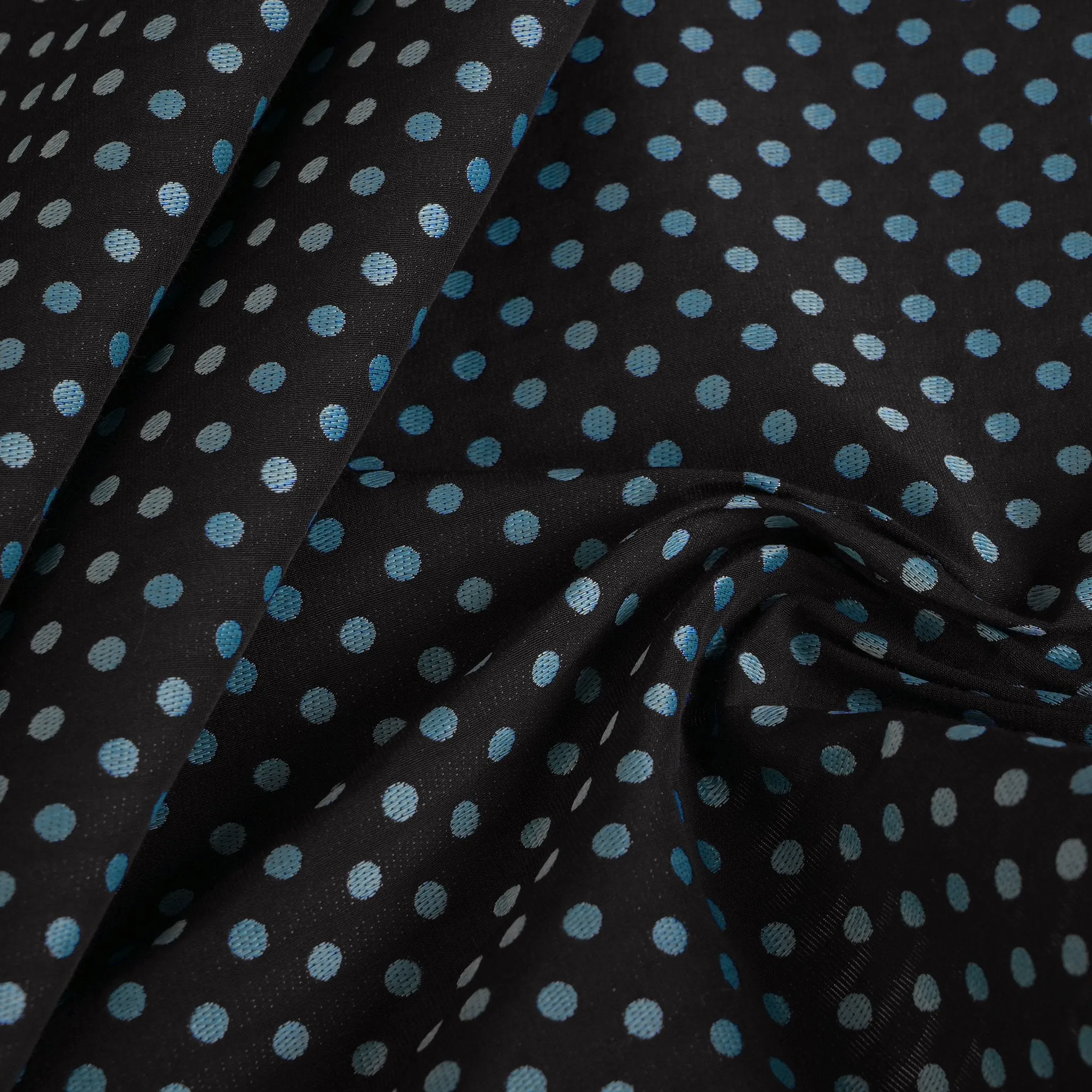 Black Polka Dot Jacquard Fabric 3681