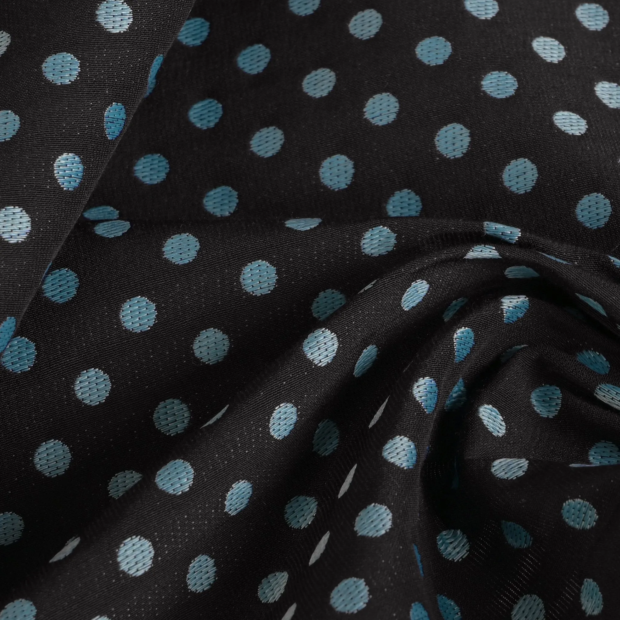 Black Polka Dot Jacquard Fabric 3681