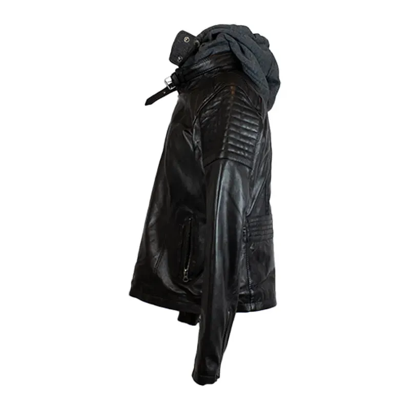 BOL Women's Hooded Leather Jacket