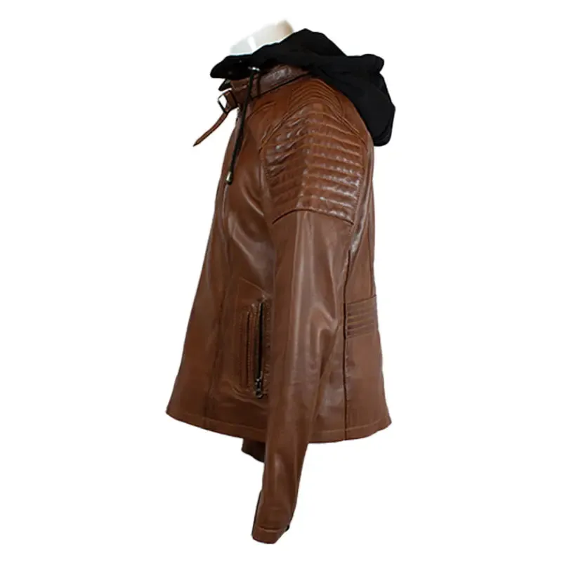 BOL Women's Hooded Leather Jacket