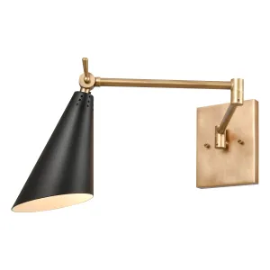 Calder 9" 1 Light Sconce in Black metal shade