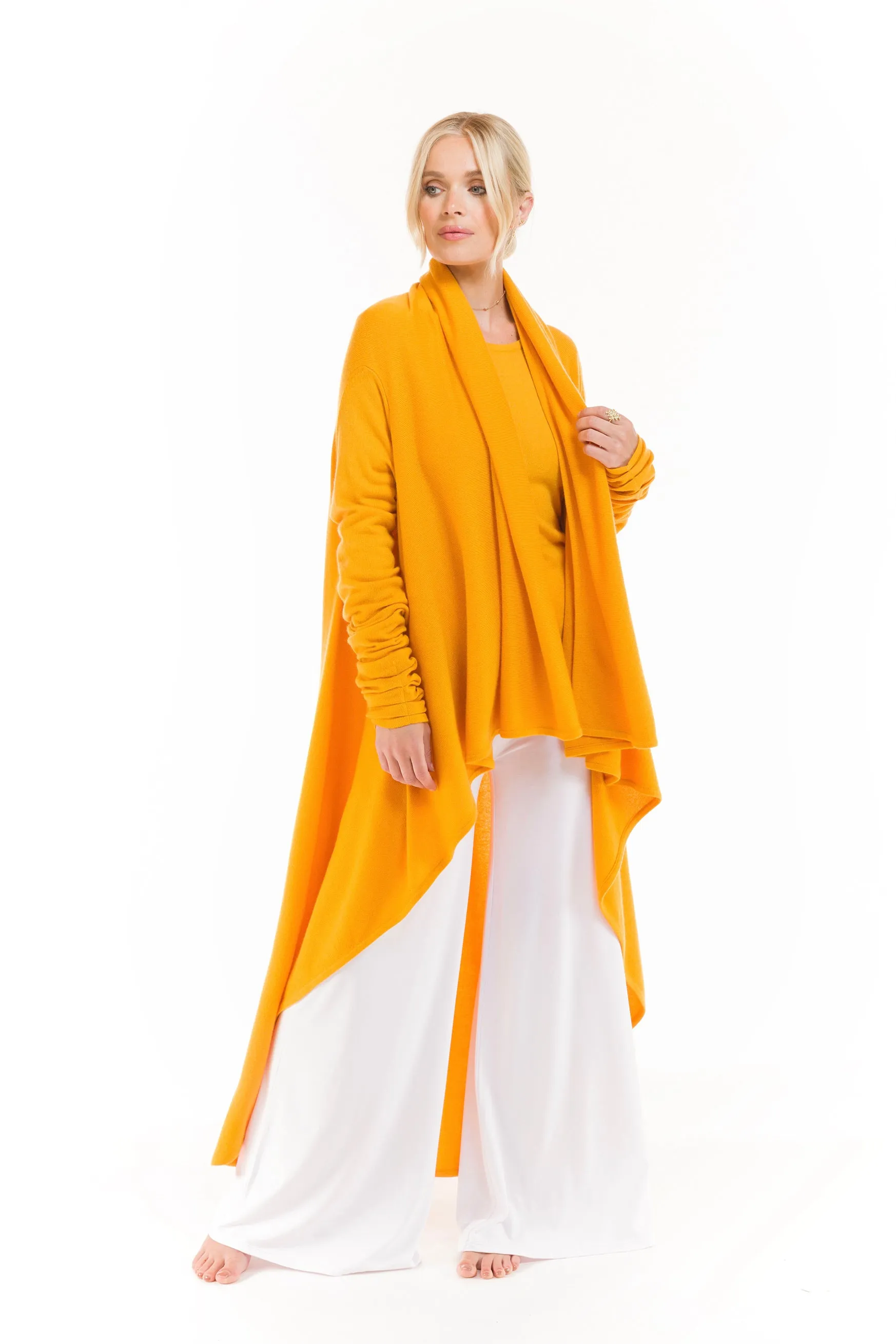 CASHMERE WATERFALL JACKET TIBETAN YELLOW