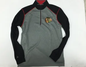 Chicago Blackhawks Antigua Adult Quarter Zip Black/Grey