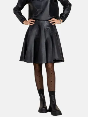 Chloe Leather Panel Skirt in Black