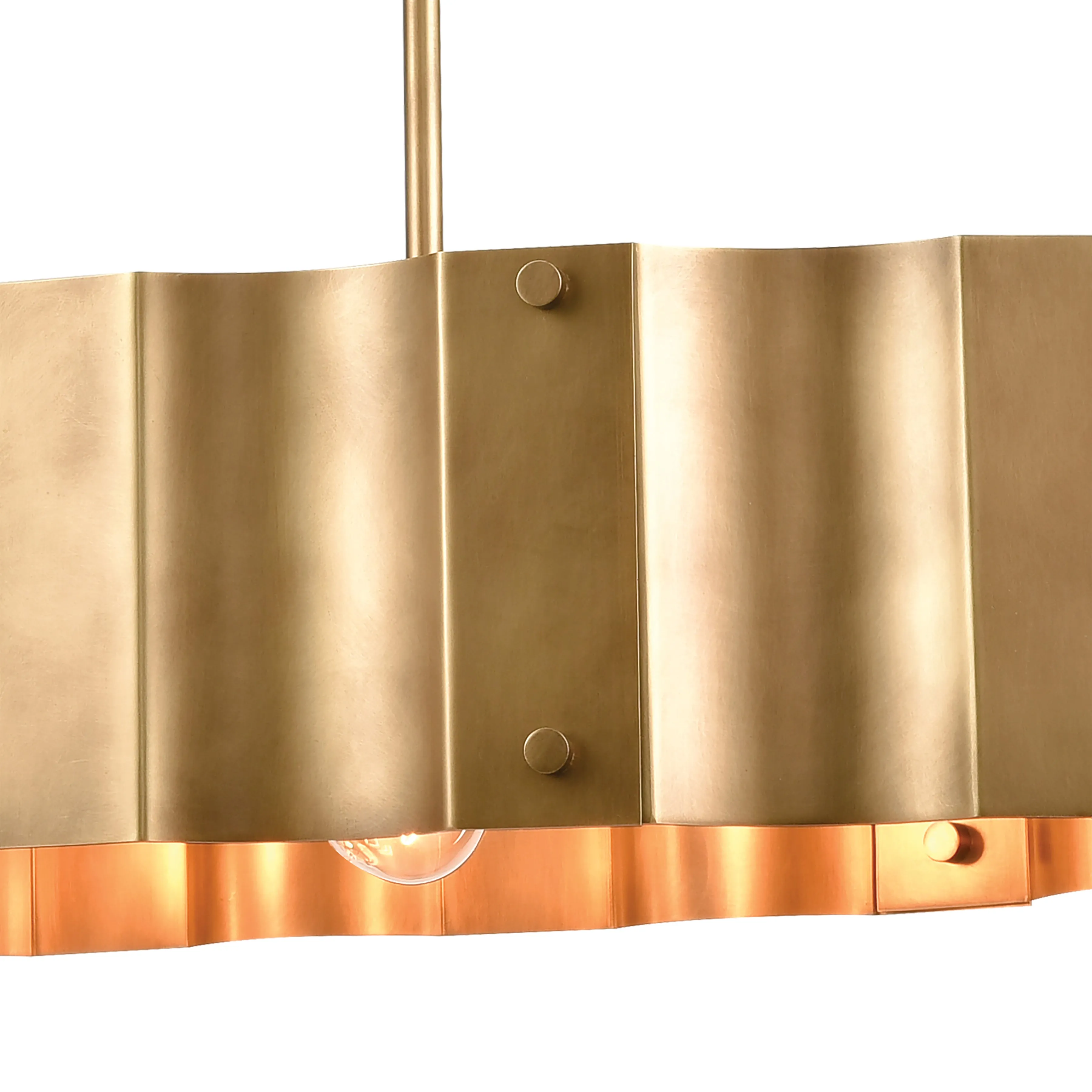 Clausten 37" 4 Light Island Light in Brass