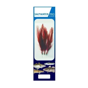 Dennett Sea 3 Hook Red Feather Rig - Hook Size 1/0 (R317R3)