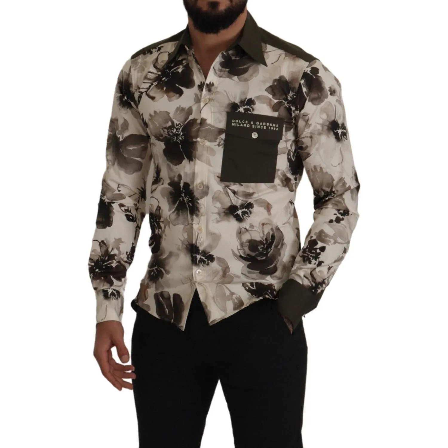 Dolce & Gabbana Floral Print Casual Cotton Shirt