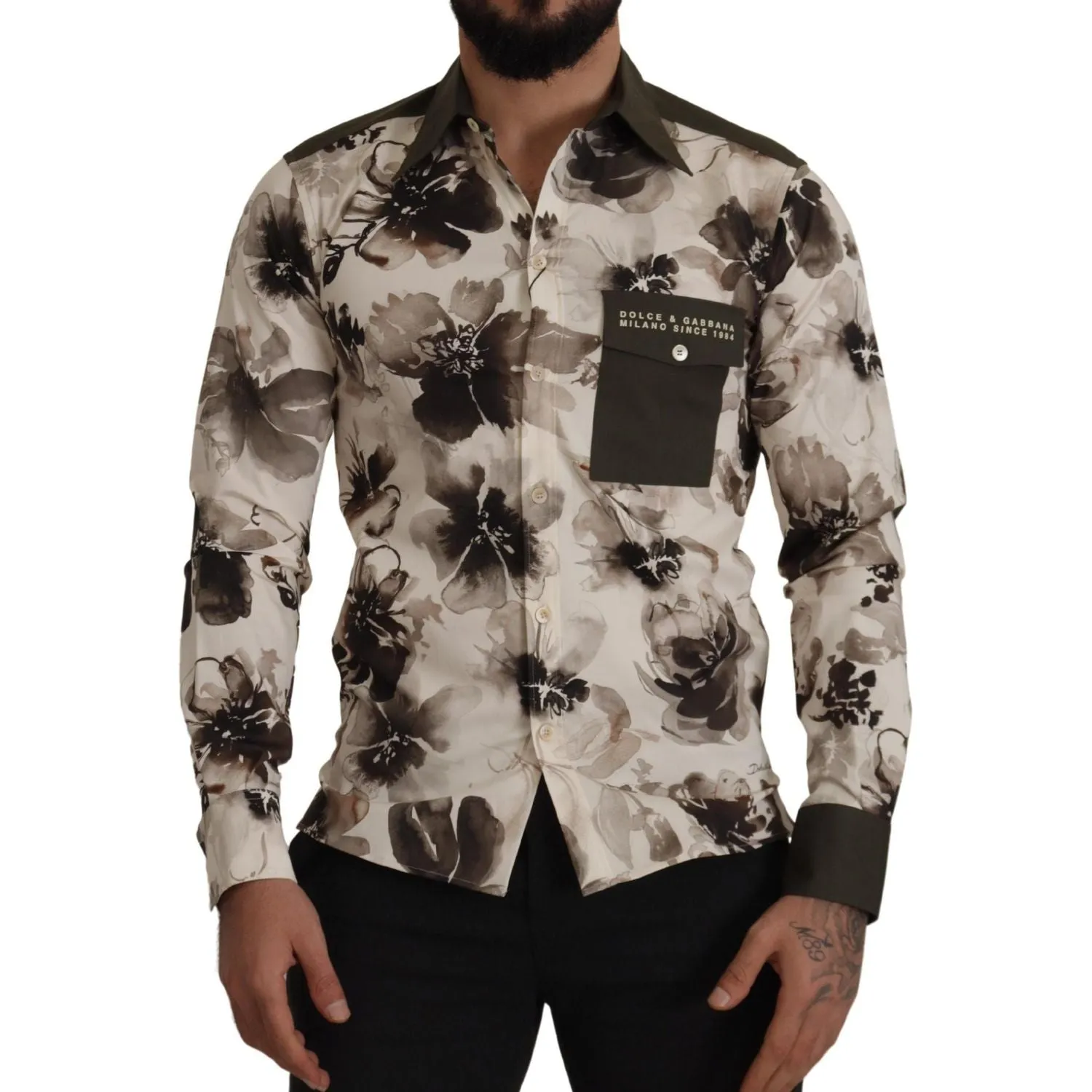 Dolce & Gabbana Floral Print Casual Cotton Shirt