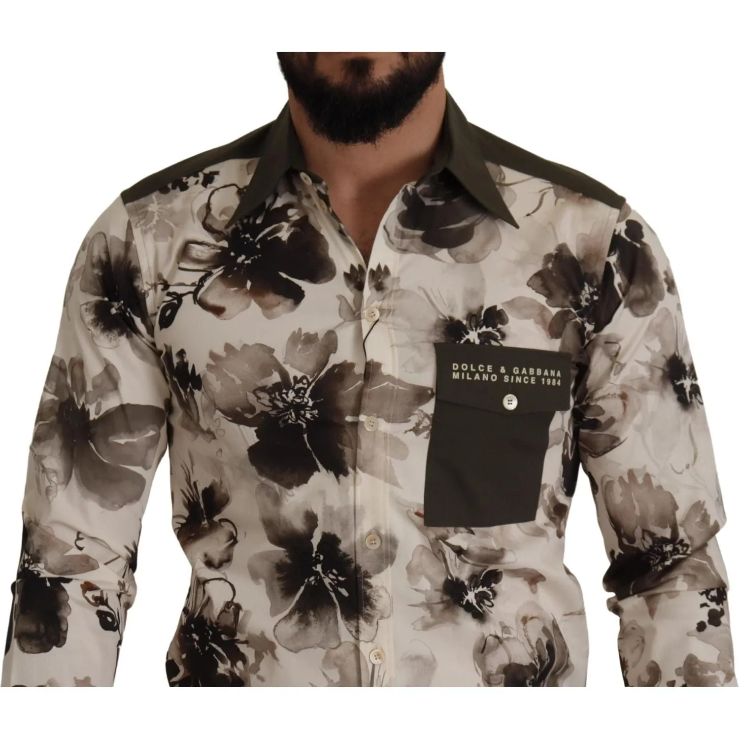 Dolce & Gabbana Floral Print Casual Cotton Shirt