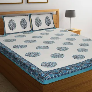 Fabrahome Rajasthani Jaipuri Graceful Cotton Block Print bed sheets