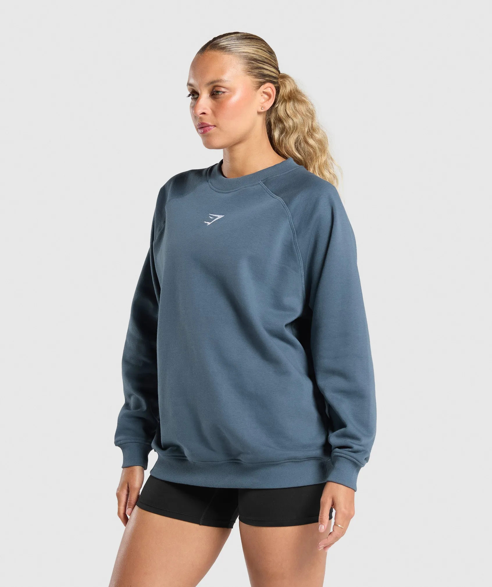 Gymshark Training Oversized Fleece Sweatshirt - Cargo Blue