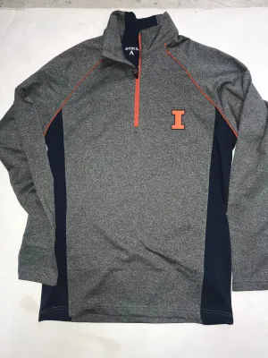 Illinois Fighting Illini Adult Gray Antigua Stamina 1/4 Zip