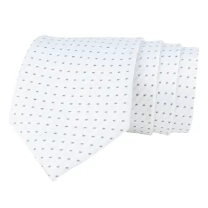 Kavove The Abstract Dash Line White Necktie For Men