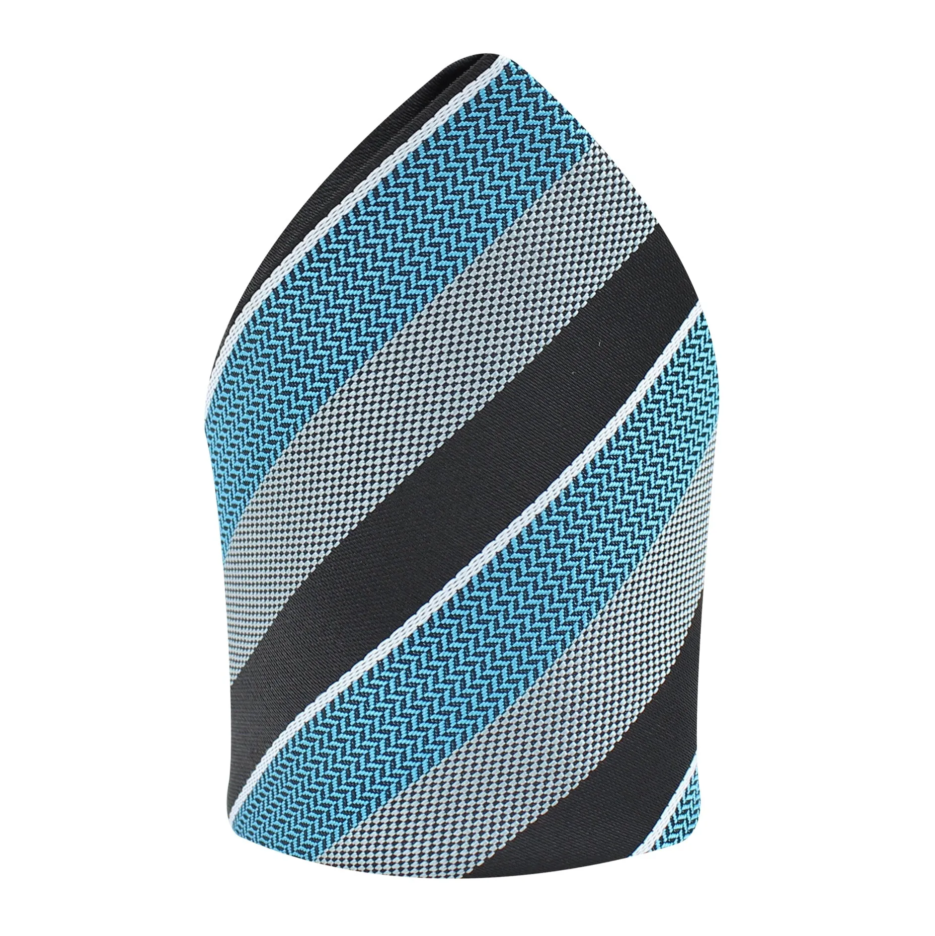 Kovove The Magma Striped Blue Pocket Square For Men