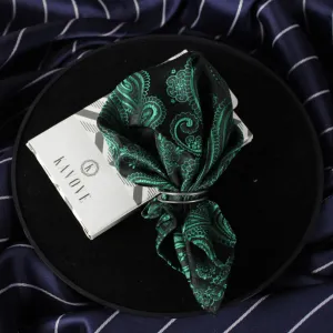 Kovove The Royal Paisley Green Pocket Square For Men