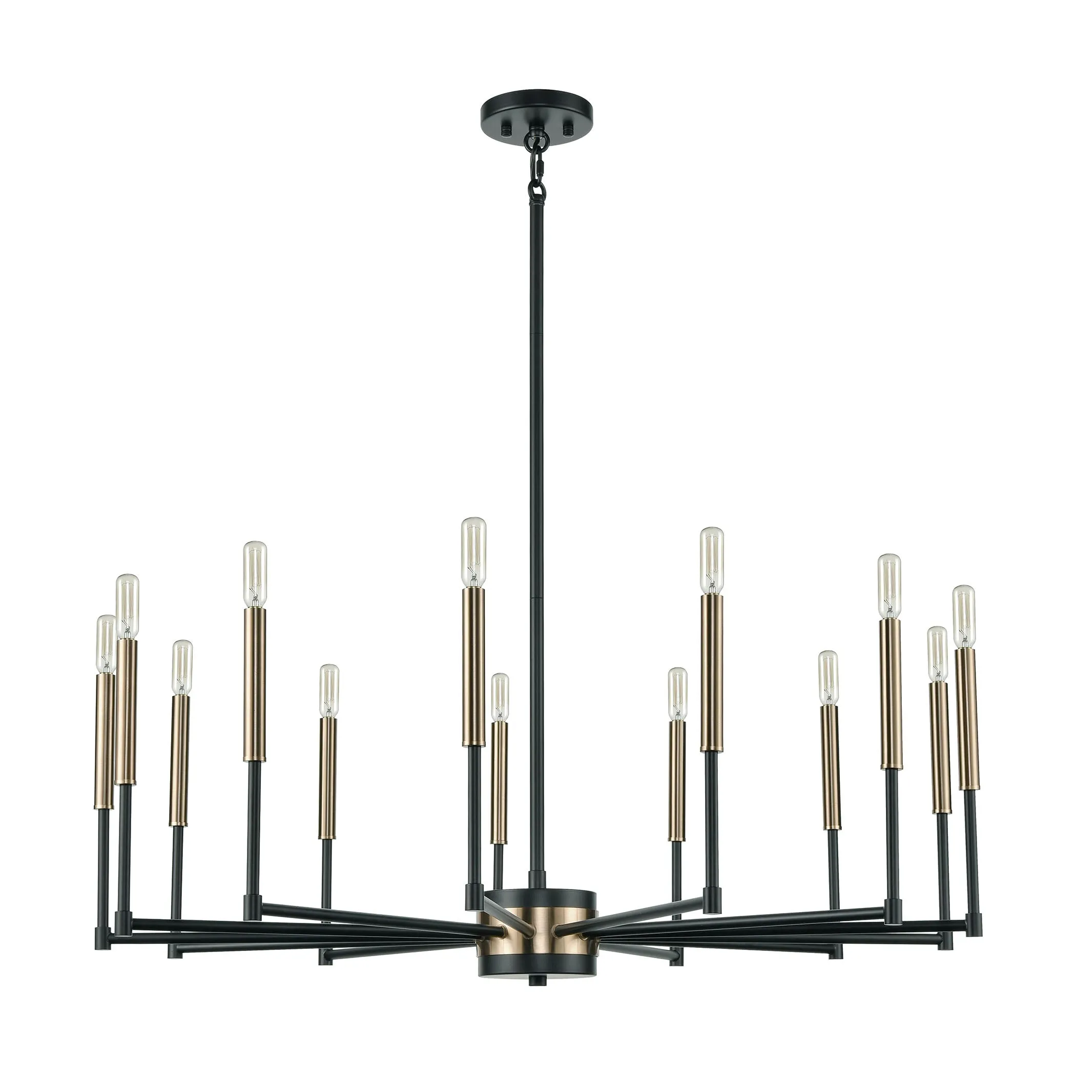 Livingston 38" 13 Light Chandelier in Matte Black