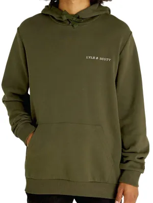 Lyle and Scott Mens Embroidered Hoodie Olive