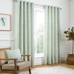 Marple Pair of Eyelet Curtains by Curtina in Sage Green