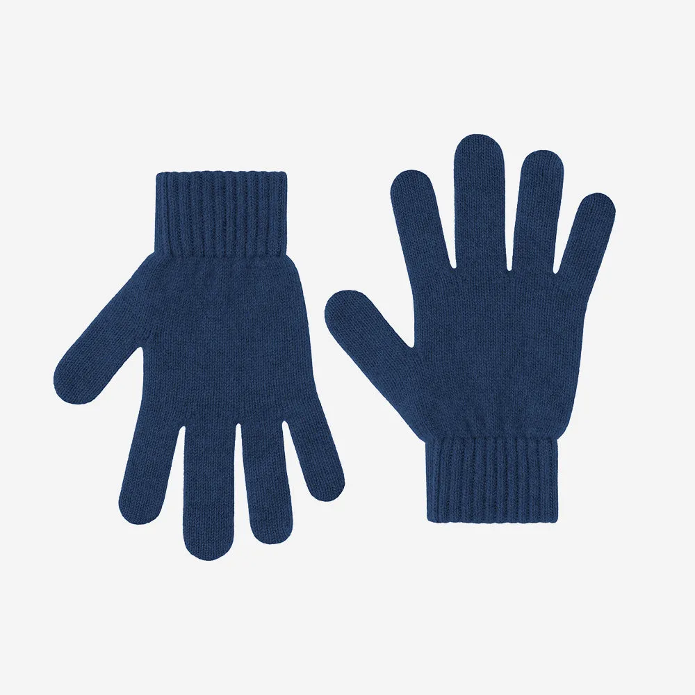 Merino Wool Gloves - Marine Blue