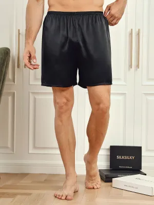 Pure Silk Solid Color Mens Shorts