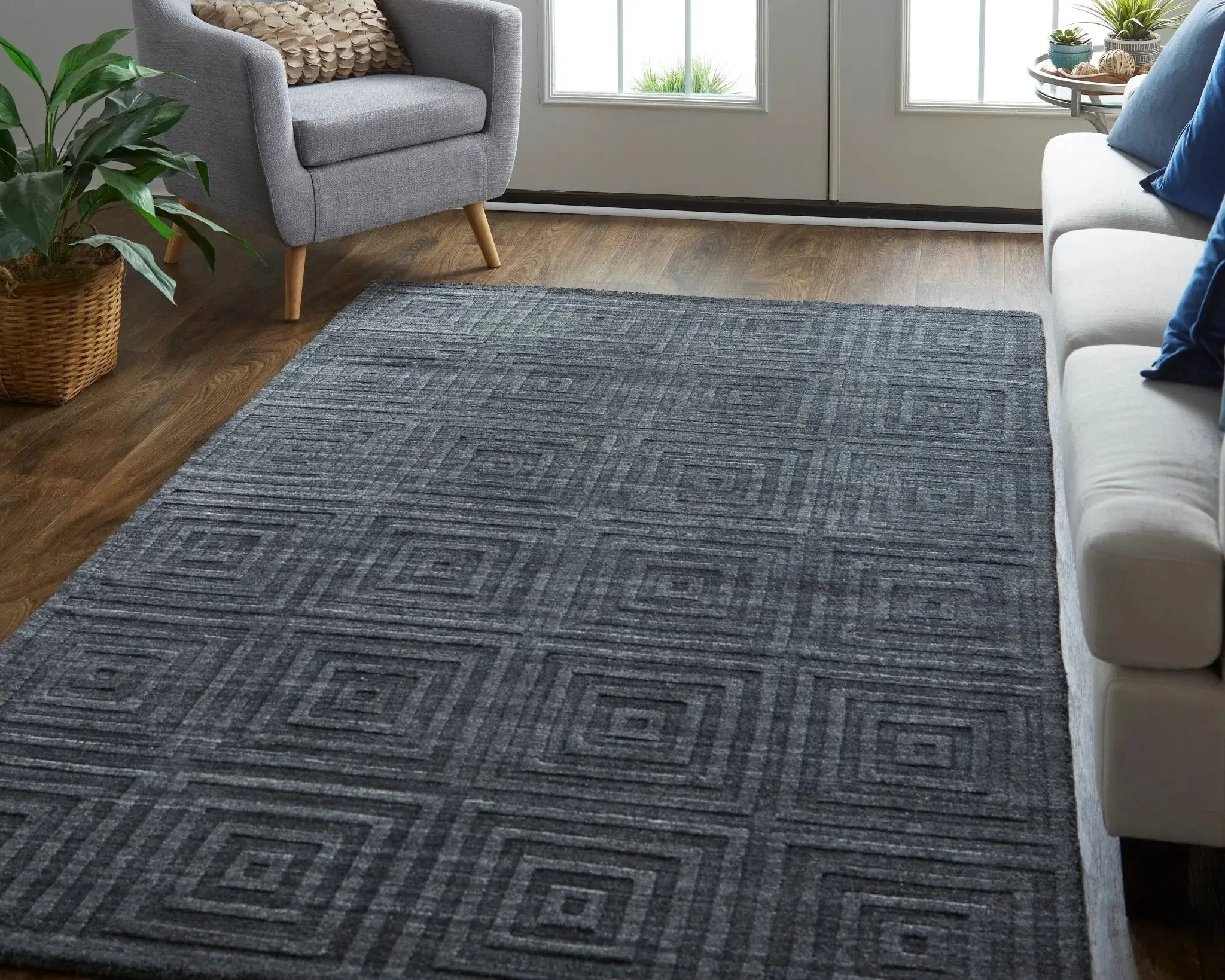 Redford RED8670F Grey/Black Rug