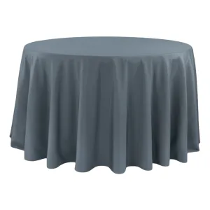 Round Polyester 132" Tablecloth - Pewter