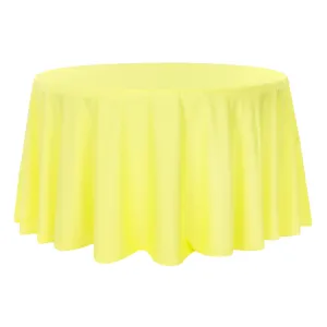 Round Polyester 132" Tablecloth - Yellow