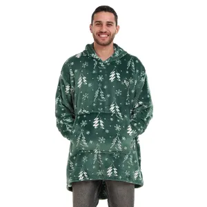 Snuggs Blanket Hoodie Green Christmas Tree