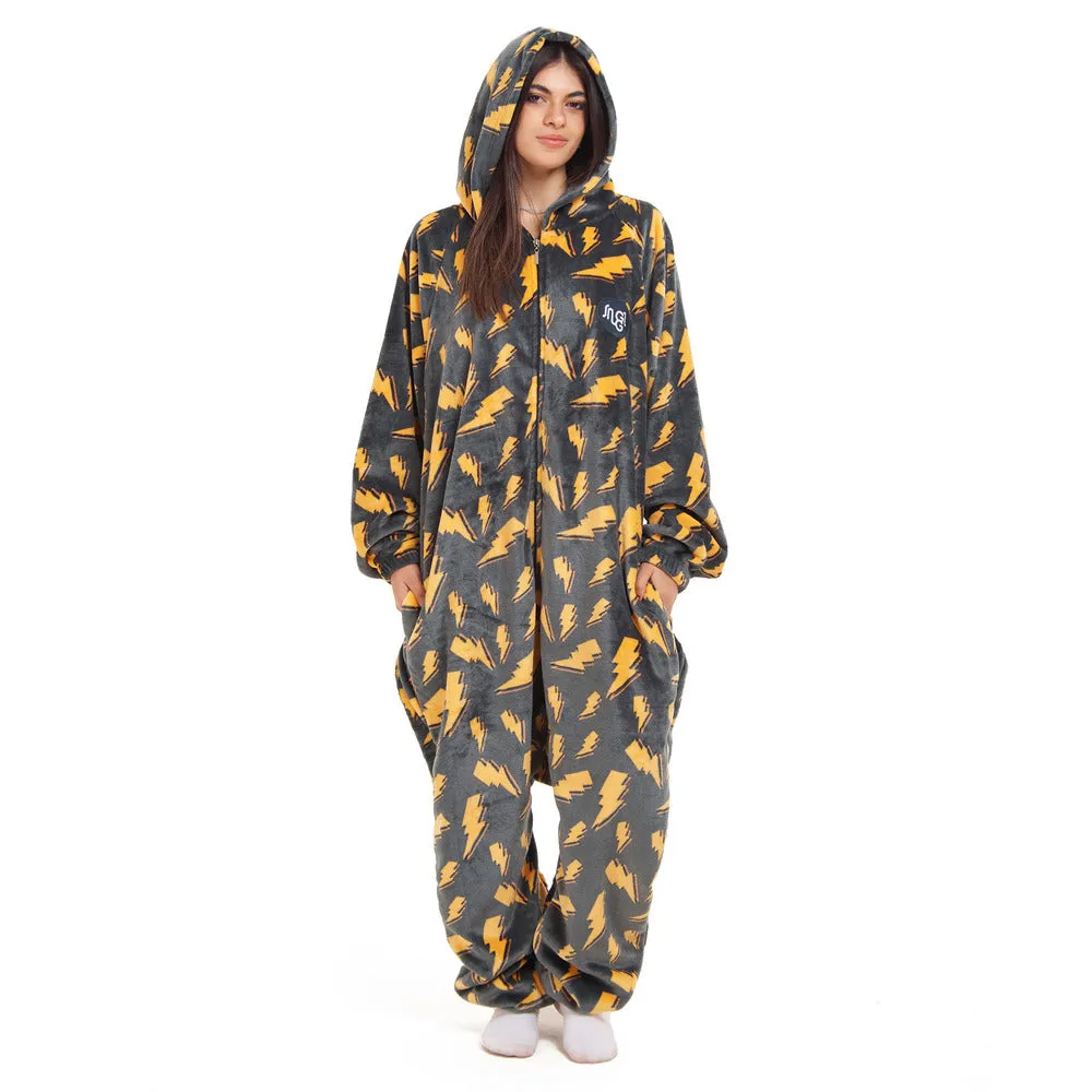 Snuggs Blanket Onesie Dark Grey Bolt