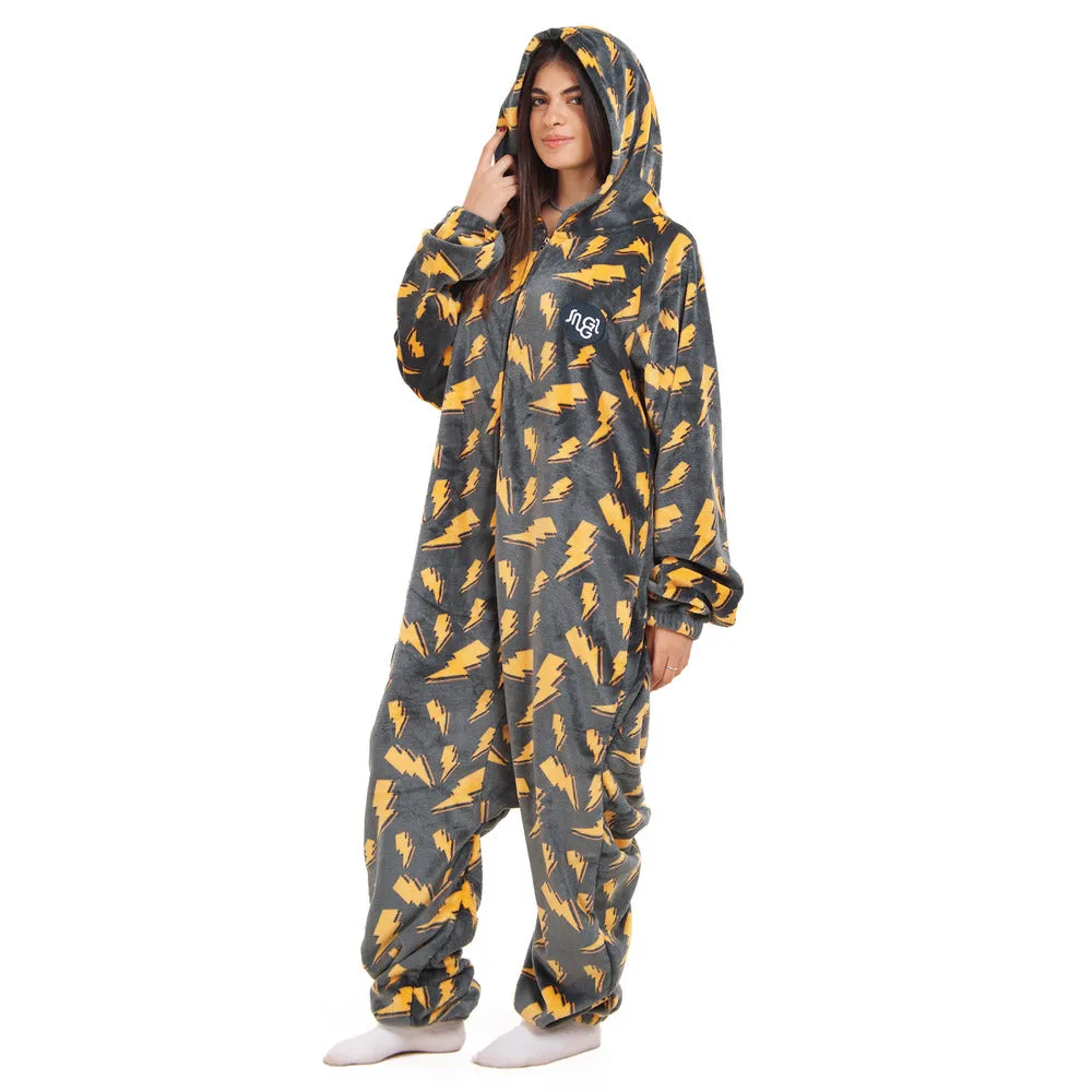 Snuggs Blanket Onesie Dark Grey Bolt