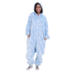 Snuggs Blanket Onesie Light Blue Snowflakes