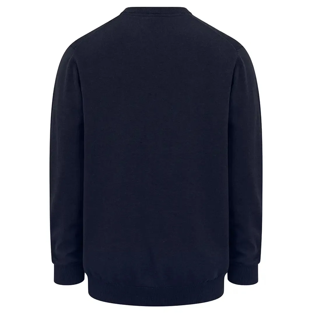 Stirling II Cotton L/S Pullover - Heather Blue by Hoggs of Fife