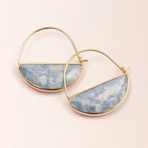 Stone Prism Hoops - Blue Howlite / Gold