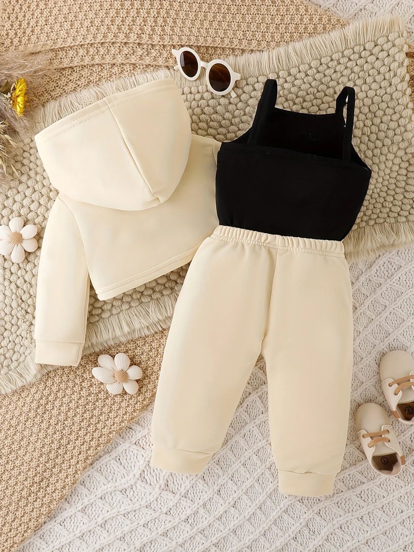 Trendy Girl Baby 3pcs Outfit Set Hoodie Top Pants