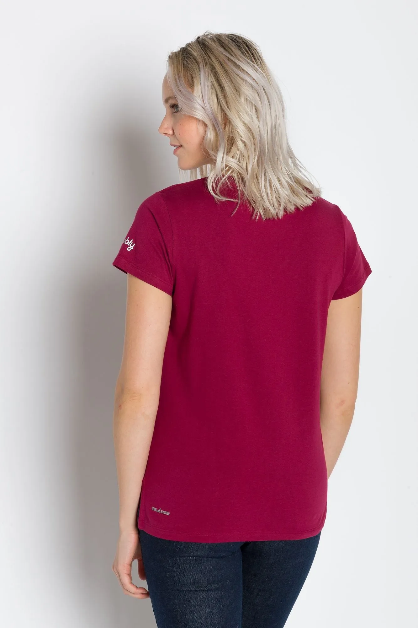 Vanessa Heavy Tee | Women's Anti-Stain Deep V-Neck T-Shirt