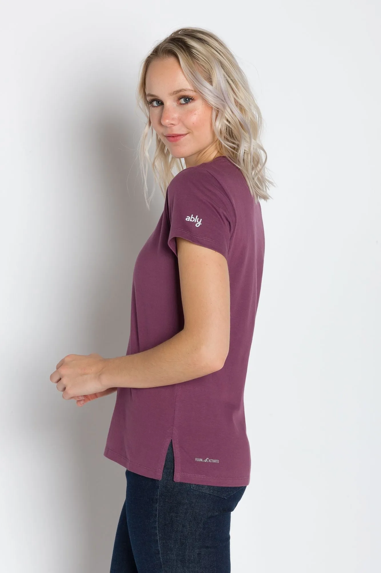 Vanessa Heavy Tee | Women's Anti-Stain Deep V-Neck T-Shirt