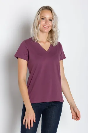 Vanessa Heavy Tee | Women's Anti-Stain Deep V-Neck T-Shirt