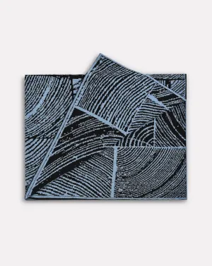 Wood Block Blue Throw